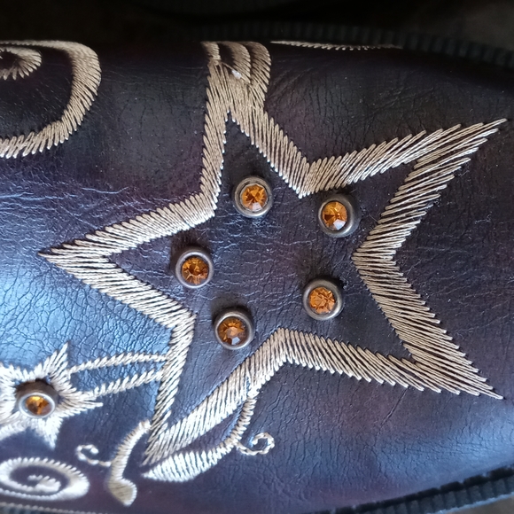 Roper Wear the West Star Dazzle Gold Thread Women's Ropers Sz 9 Brown Boots NWT - Picture 4 of 9